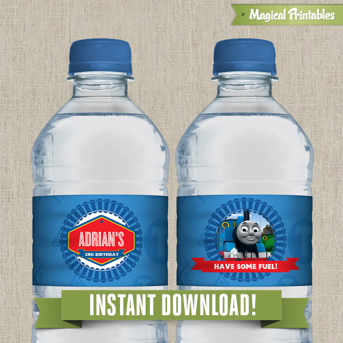Train Water Bottle Label Printable INSTANT DOWNLOAD Train -   Bottle  labels printable, Water bottle, Printable water bottle labels